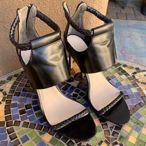 Cole Haan Lise Black Leather High  Heel Sandal 8B